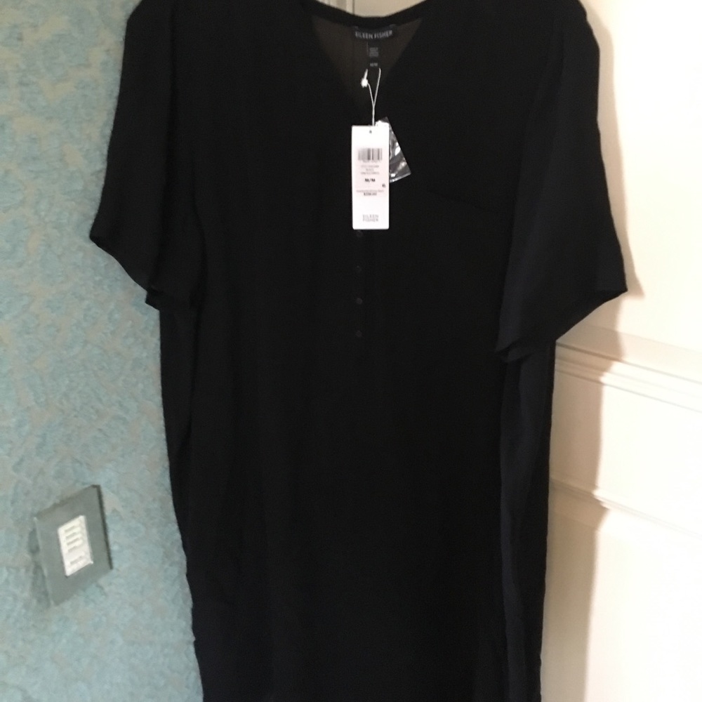 Black silk dress with black slip nwt